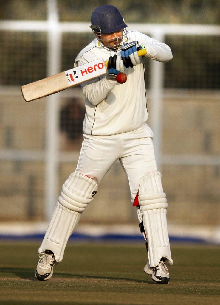 AnirudhChaudhry's tweet photo. @virendersehwag the 'Hero' at the  #ChBansiLalCricketStadium today #RanjiTrophy http://t.co/gQzYk1Yf6m