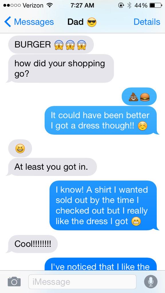 preppydarling's tweet photo. @preppydarling Look! He hates shopping but he tries to be interested in it! #GoodDadAlert (ignore the weird emojis 😂) http://t.co/gL1eYwr24Y