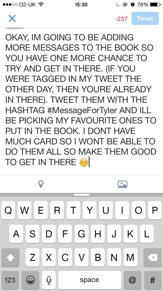 havanalaa's tweet photo. #MessageForTyler http://t.co/U1ASTRlaOn