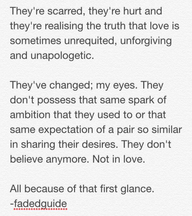 fadedguide's tweet image. That first glance.