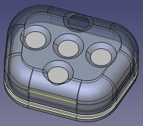 wrightjmf's tweet image. Cool remote enclosure by #CadQuery community member emdash. Changing the outside shape is easy with #CodeCAD #Python