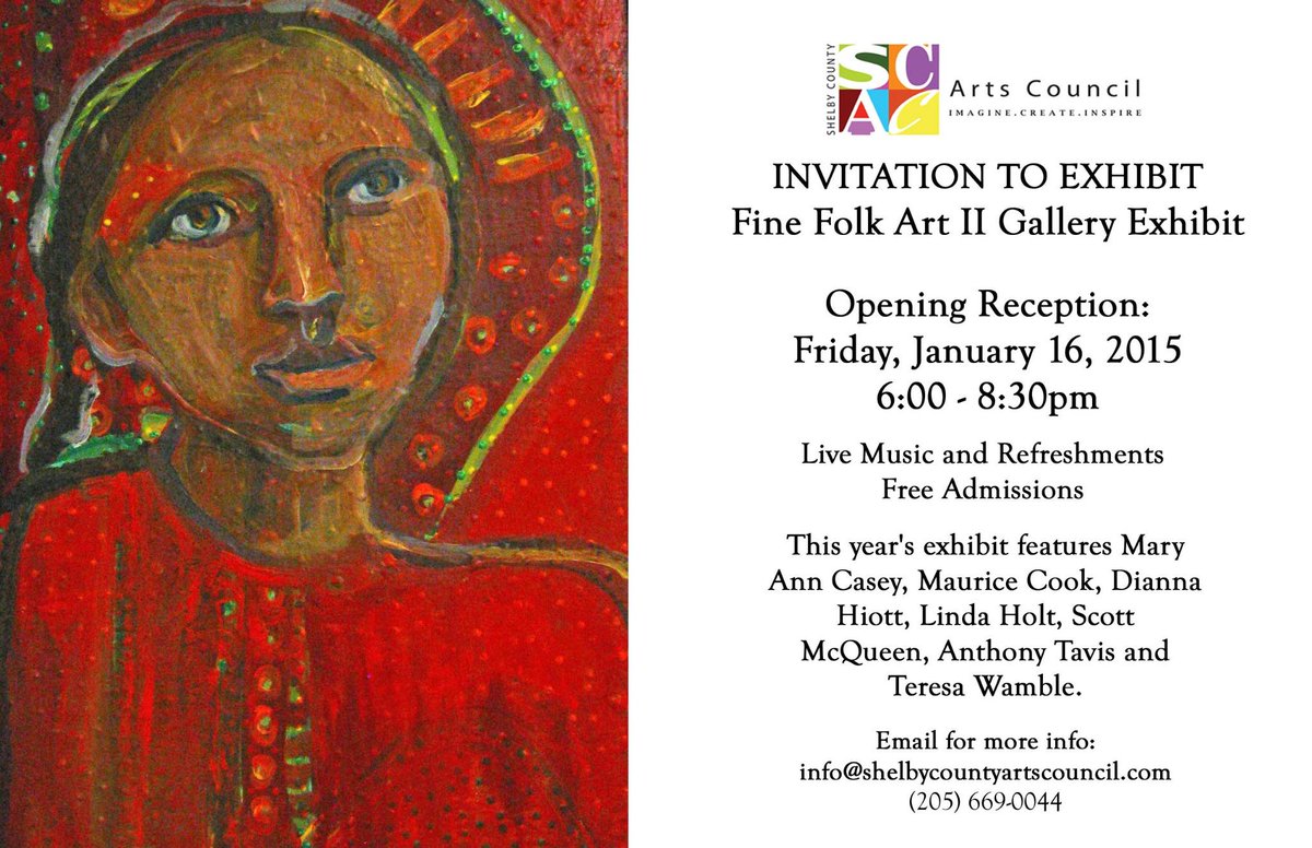 SCArtsCouncil's tweet photo. FINE FOLK ART GALLERY OPENING! JAN.16 @ 6PM. LIVE MUSIC. Open to the public! Join us #supportthearts http://t.co/0j33c5Cgy1