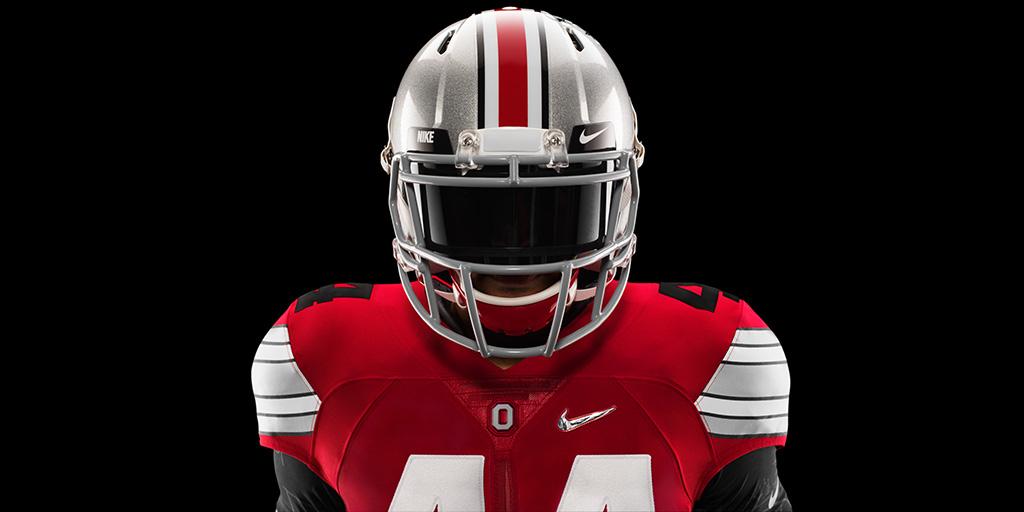OhioStAthletics's tweet photo. Tradition, reinvented. The Buckeyes will compete for an eighth national title in @usnikefootball Mach Speed uniforms. http://t.co/u6Yl8BcZdK