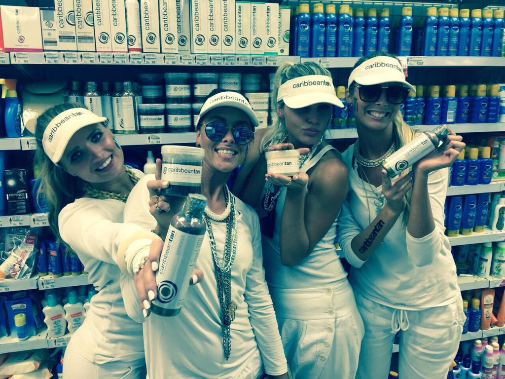 MyCaribbeanTan's tweet photo. The #CTangels couldn't help but make an appearance @Dischem @Clicks_SA stores in @canal_walk @zuri_sa @SunglassHutSA http://t.co/fzz9L5HQNs
