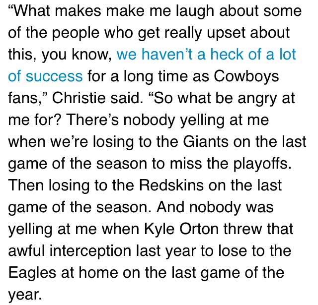 DonteStallworth's tweet image. Chris Christie on people trolling him for his celebratory hug with Cowboys owner Jerry Jones.