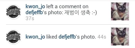 GOT7Republic's tweet photo. #23YearsWithDefJB @GOT7_JYP:RT [IG]2AM Jokwon liked and left a comment on JB's photo.Trans:Jaebumie,happy birthday:-) http://t.co/Bf8lBq0svi