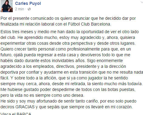 barcaisprime's tweet photo. PUYOL, TU NO, TÍO. http://t.co/jYIL9MjWL8