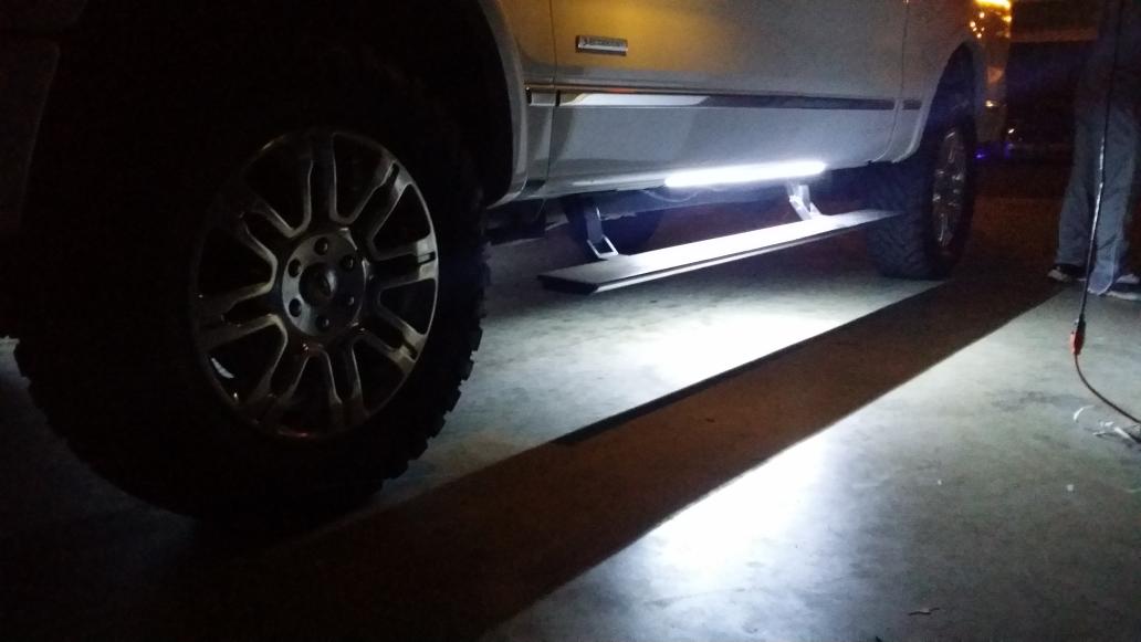 WeLightYourWay's tweet photo. Watch your step!

LED Courtesy Lights all set on this 2014 Ford F-150 Platinum Edition! Great turnout! http://t.co/P7a3NlTJ90