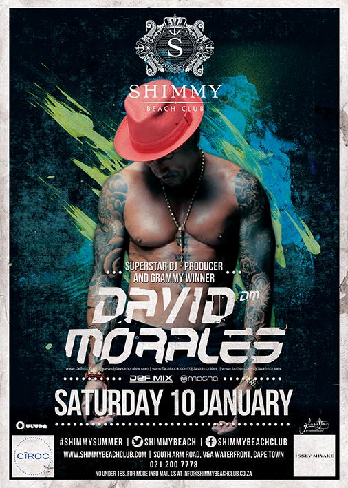 Award winning <a href="/DJDavidMorales/">David Morales</a> at Shimmy 10 Jan. Book <a href="/Computicket/">Computicket</a>, it'll be huge! Produced for U2, Michael Jackson