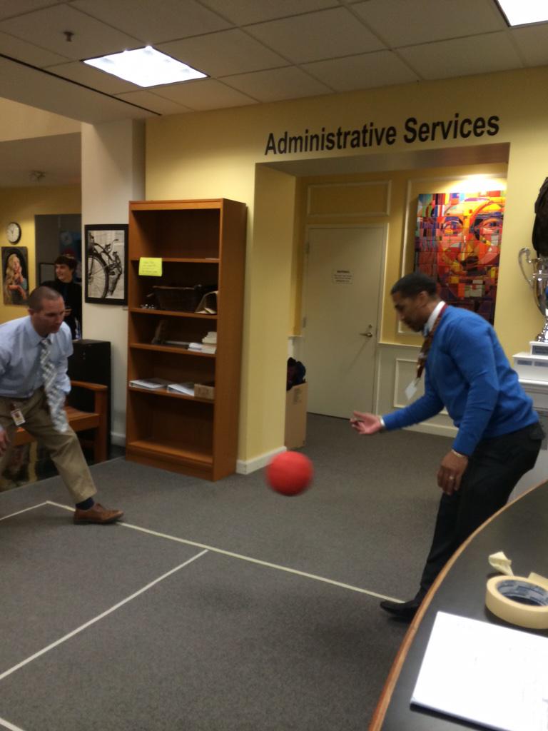 What would I do if I had a red rubber ball? Play Four Square in the lobby, of course! @BoysSoccerNA @ToddKeenan16