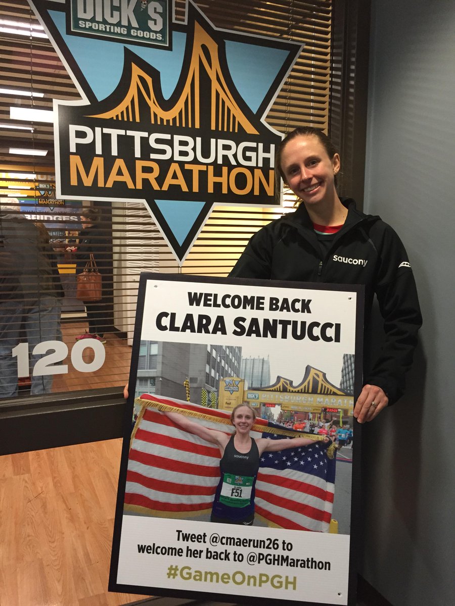 PGHMarathon's tweet photo. Our 2014 champion @cmaerun26 will return to defend her title in May! Welcome back, Clara! http://t.co/fHdqdJ9tdm http://t.co/wzfxXyid1Q