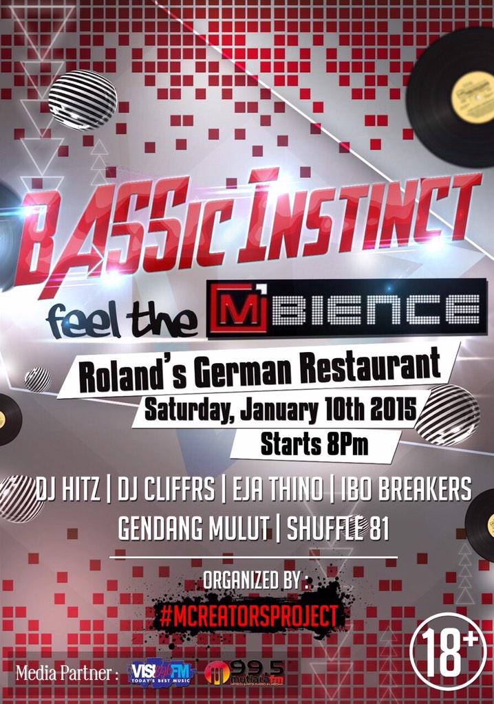 #BASSicInstinct #Mcreatorsproject #McreatorsprojectMedan #Mbience <a href="/Mbience_/">#Mbience</a>