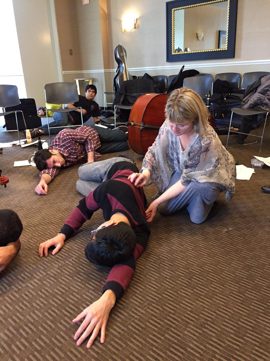 WendePersons's tweet photo. Breathing exercise for @MusicAcademyW instrumentalists as part of @nyphil's Global Academy. Breathing is good. http://t.co/A9IANQVz5P