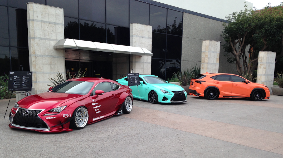 Lexus's tweet photo. Three of @SEMAshow's finest kick off the #newyear at Lexus HQ. http://t.co/DkRk19GC5G