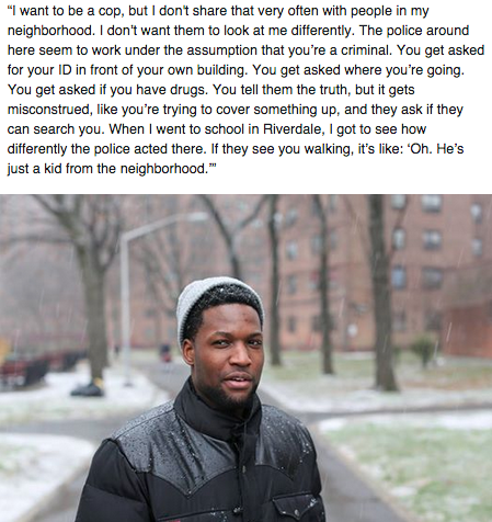 humansofny's tweet image. “I want to be a cop, but I don't share that very often with people in my neighborhood. I don’t..."