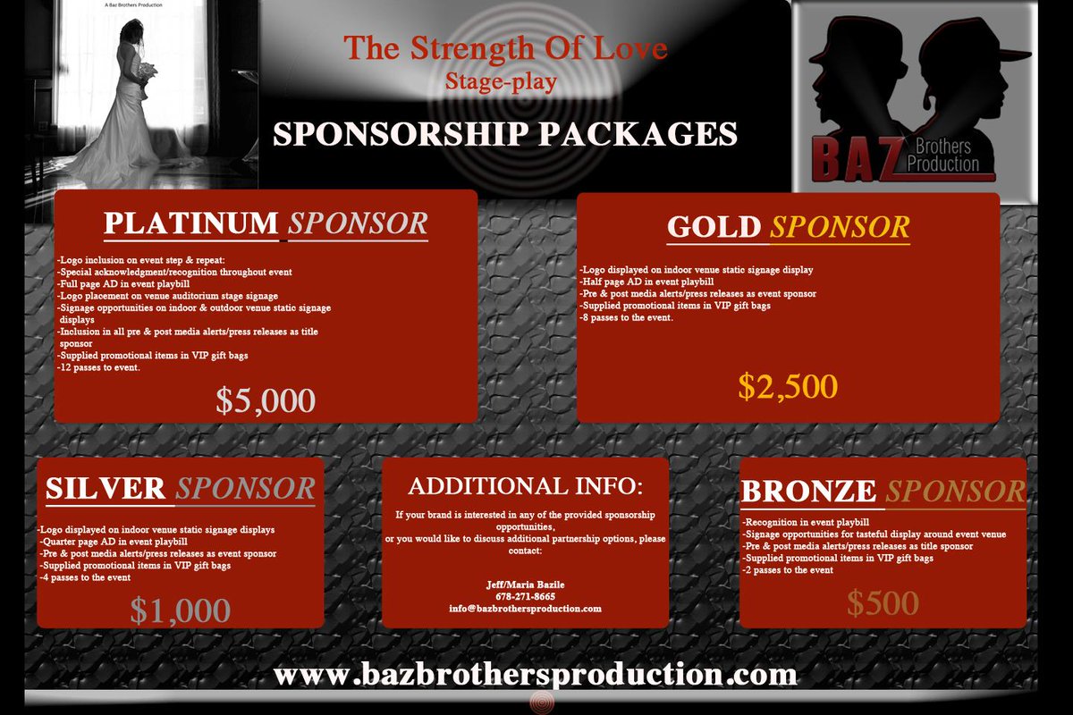 Get More Exposure For Your Brand! #sponsorship #sponsorpackage #stageplay #acting #actors #play