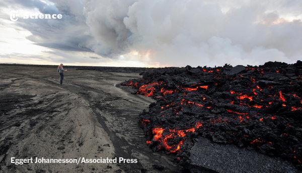 nytimes's tweet photo. One of Iceland’s largest volcanoes has been erupting peacefully http://t.co/SmeBGgbxNj http://t.co/X5nTwsitQy