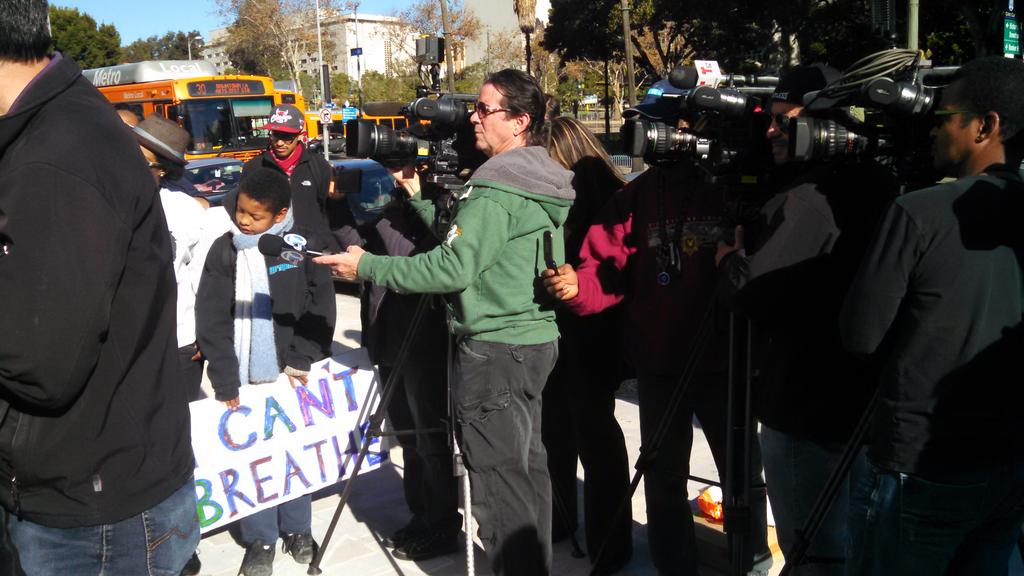 LACANetwork's tweet image. Press conference declaring #blacklivesmatter in front of #mylapd HQ