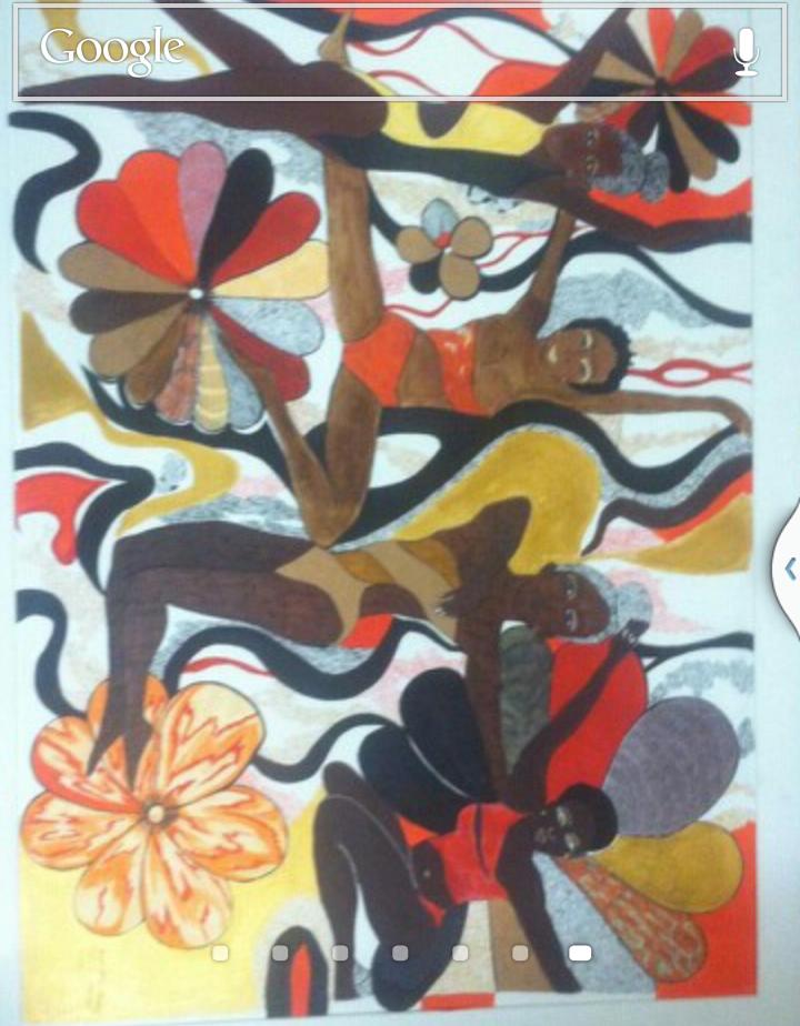    This Piece of art work is inspired by Alvin Ailey. Happy Birthday. 