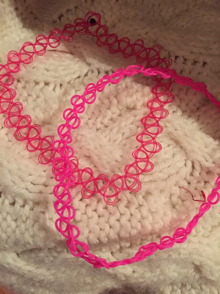 ShopAliens's tweet image. tattoo choker sets! pink, blue, and black and white! $7! etsy.com/listing/207312…?