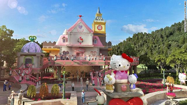 парк хелло китти в японии. парк хелло китти. парк хелло китти в москве. хелло китти аттракционы. парк аттракционов хэллоу китти в японии.