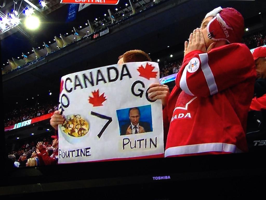 jodythediner's tweet photo. @jodythediner: Hey this guy makes an accurate observation. #Putin #tsnhockey #signs we win http://t.co/EuwaiP01hV