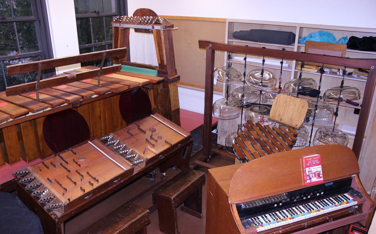 Some of Partch's instruments set up at the <a href="/UWSchoolofMusic/">UW School of Music</a>.