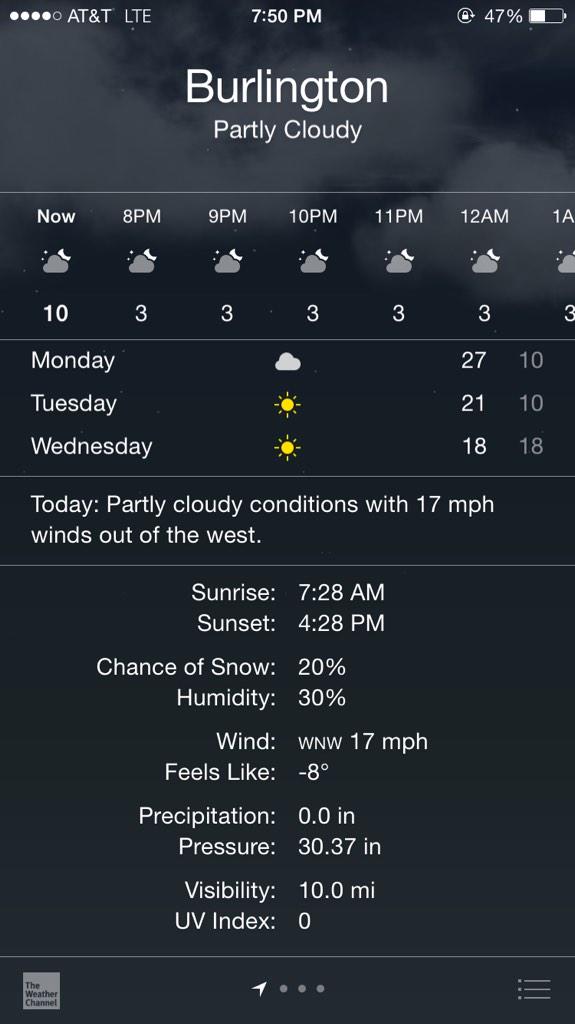 dilldill93's tweet photo. *feels like -8* #ByeVT http://t.co/rhIkAhBOFb