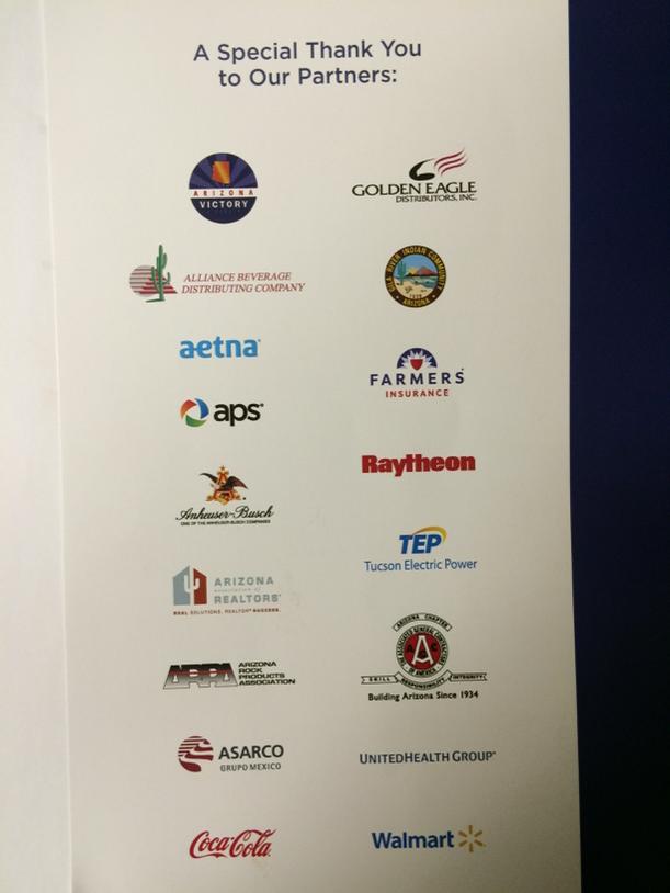 maryjpitzl's tweet image. Sponsors of today's inauguration; no taxpayer dollars involved #azfuture
