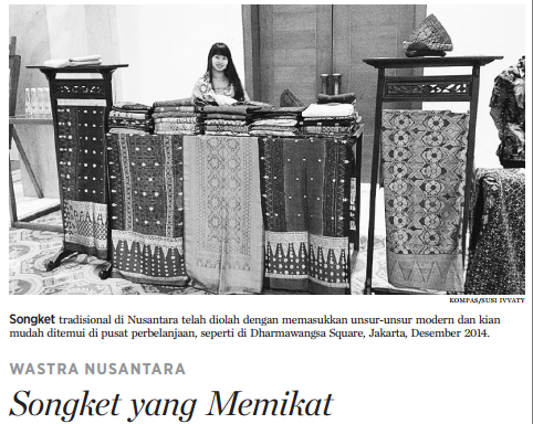 ilhamkhoiri's tweet photo. "@hariankompas: Terdapat 96 motif songket di Minangkabau yang cenderung terlupakan.
#bacakompas #hal11 http://t.co/M4tMvKlXky" cc @ivvaty