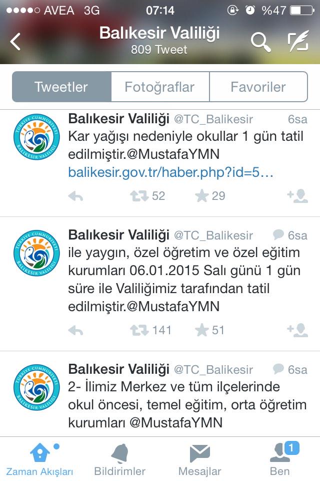 Balıkesir in tüm ilçelerindeki okullar 06.01.2015 salı günü 1 gün süre ile tatil edilmiş. <a href="/EdremitBelediye/">Edremit Belediyesi</a>