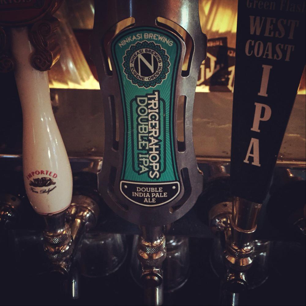 New on tap just in time for #draftnight: <a href="/ninkasibrewing/">Ninkasi Brewing</a> tricerahops double IPA. #beer #ipa #oregon #thrusterslounge