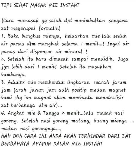 Sekedar tips sehat masak mie instant :3 -rf