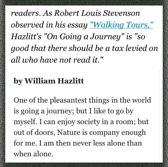 @IMcMillan @howsoundtweets @RN_CAU #WilliamHazlitt #Goingonajourney