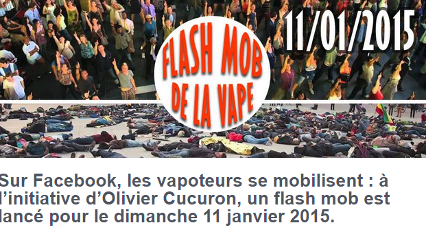 SyndicatEcig's tweet photo. J - 5 avant la Flash mob de la #vape organisée par l'@aiduce : http://t.co/KZ2fEdqBOE - Participez nombreux ! #fmvape http://t.co/mBqDLm9t2o