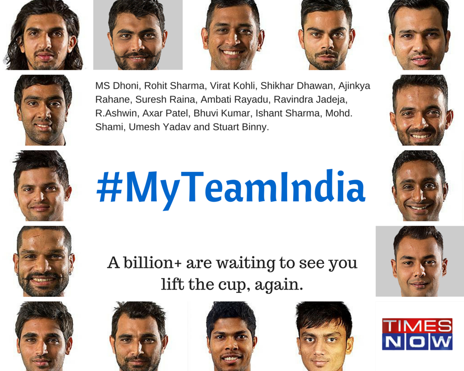 Good luck @msdhoni & team let's do it this time also #MyTeamIndia #cwc15  @BCCI @ICC courtesy - @timesnow  '