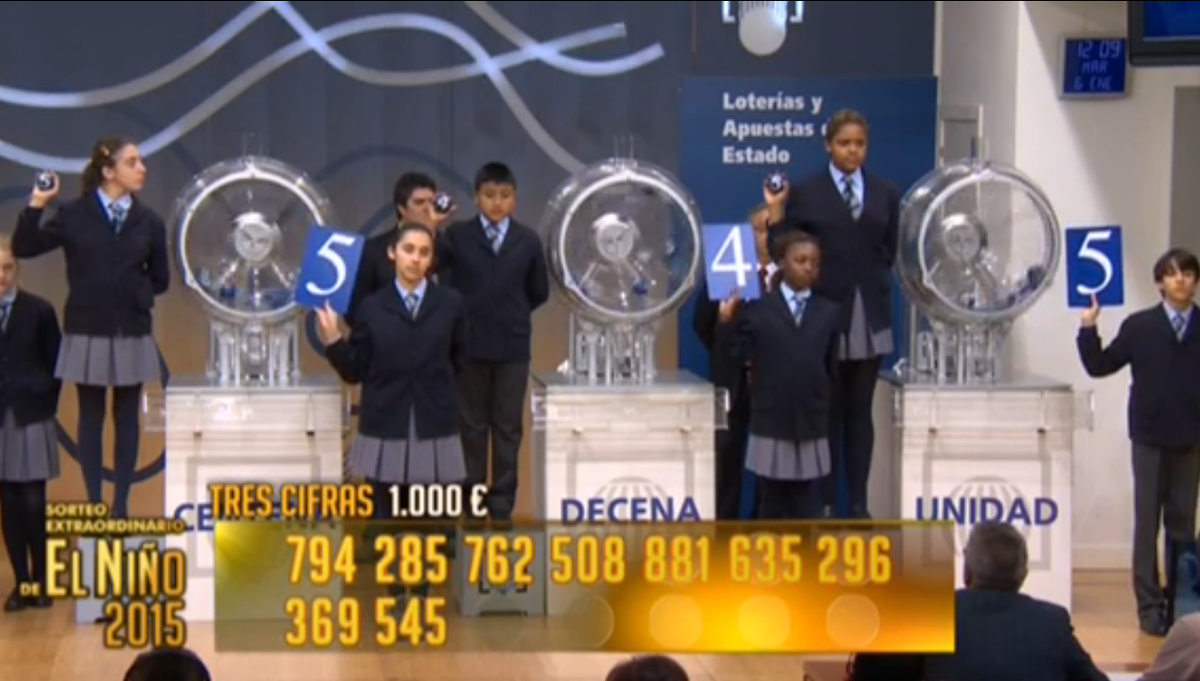 el_pais's tweet photo. Ya está en marcha el sorteo del Niño http://t.co/AQNRE333Go Sigue los premios EN DIRECTO en el ESPECIAL http://t.co/WfgHV96X6o