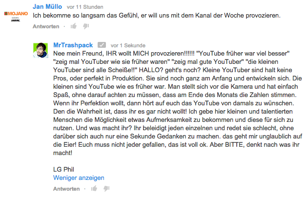 MrTrashpack's tweet photo. Hier ein Thema das mir wirklich wichtig ist! (Bild)
Bitte denkt nach bevor ihr Menschen grundlos Beleidigt! http://t.co/pJbeIPchMI