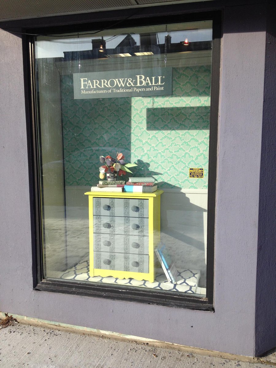 window display! @FarrowandBall #design #painting #junctionTO #roncy #bloorwest