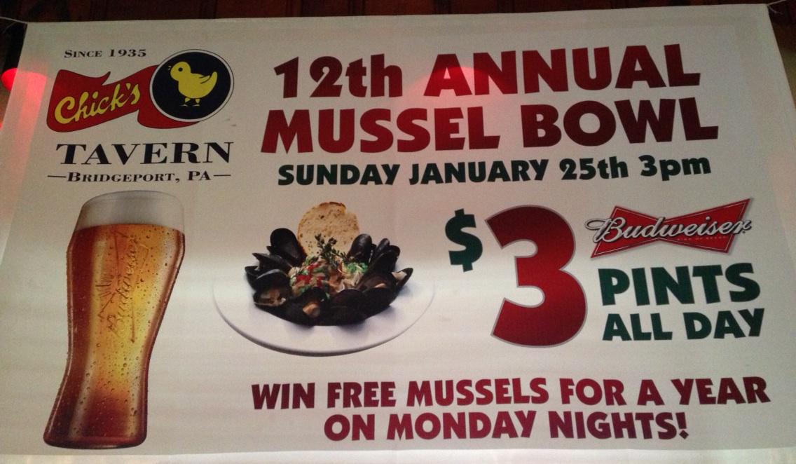 ChicksTavern's tweet photo. 12th Annual Mussel Bowl is 19 days away!!!! http://t.co/vmZr7YFvbH