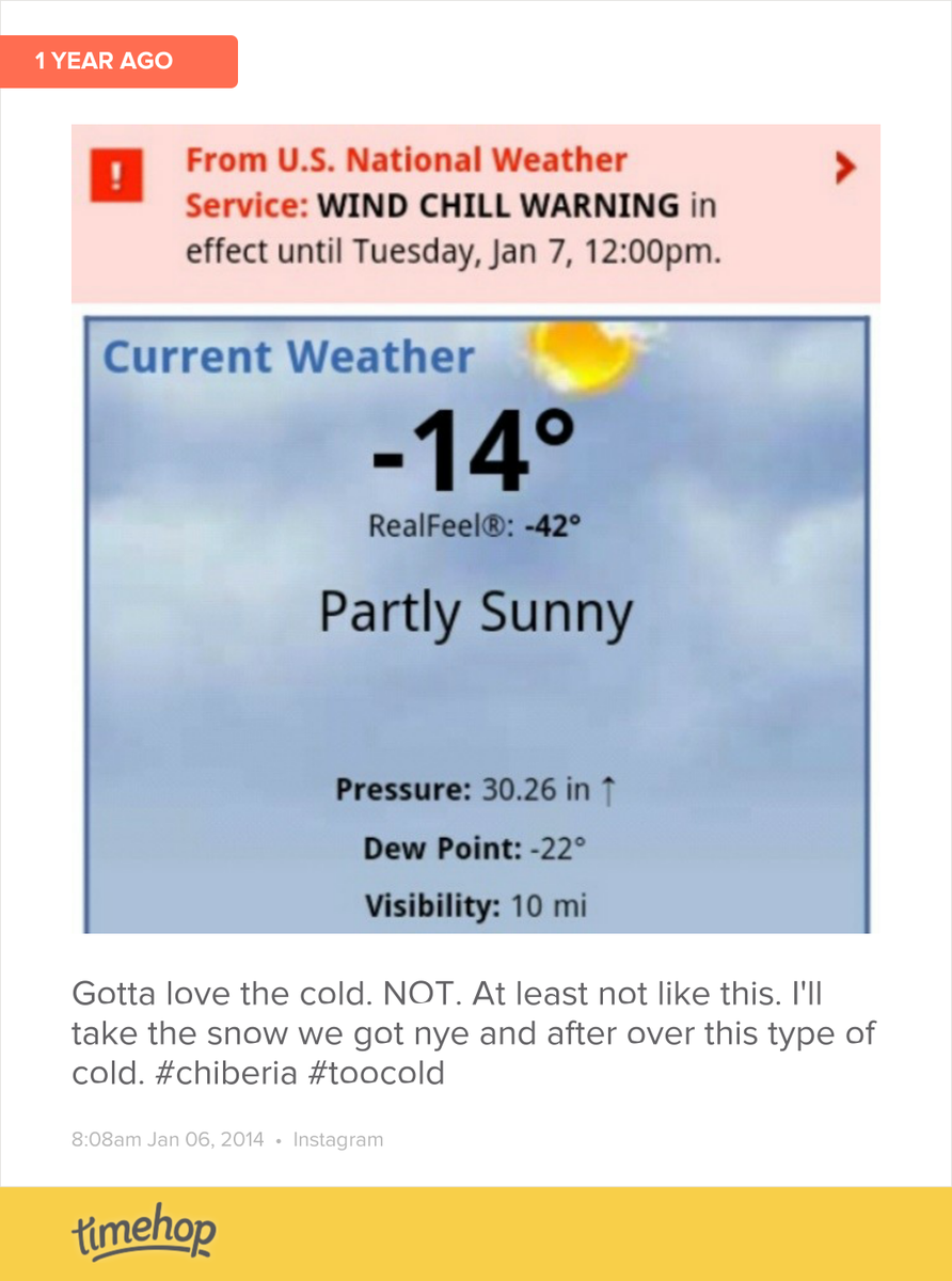 throwing48love's tweet photo. At least it isn't last year!!! #Chiberia http://t.co/dpnn36Q7QK http://t.co/np5Zsuqibo