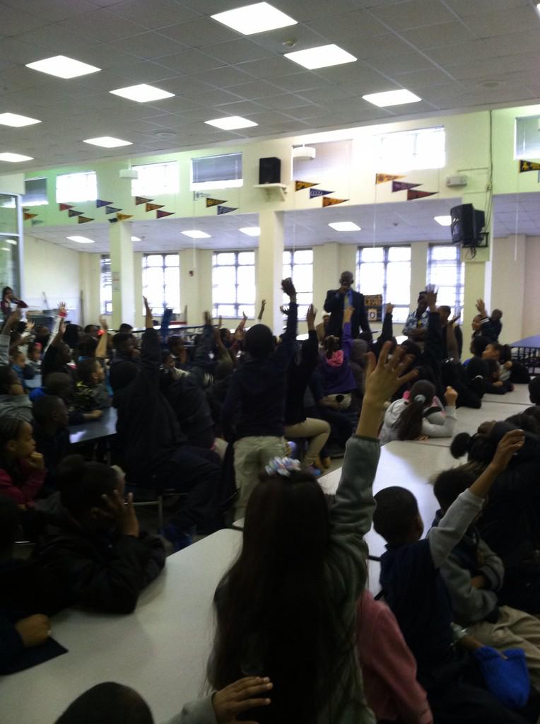 SisterShareefah's tweet photo. @BrotherJesse trying to get volunteers for an activity. Do you think they are excited? #WesleyElementary http://t.co/4PFEqchGkg