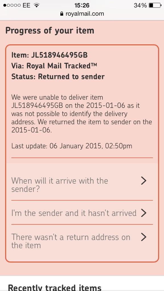 Royal Mail Tashyraaah Sorry About This Natasha Could You Please Confirm The Delivery Address The Ready For Delivery Notification Is Sent