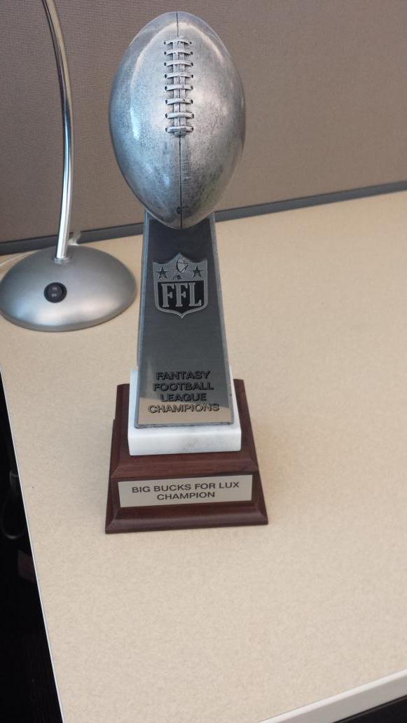 CoopInv's tweet image. The ffl trophy I didn't win. . :-( #teamluxottica