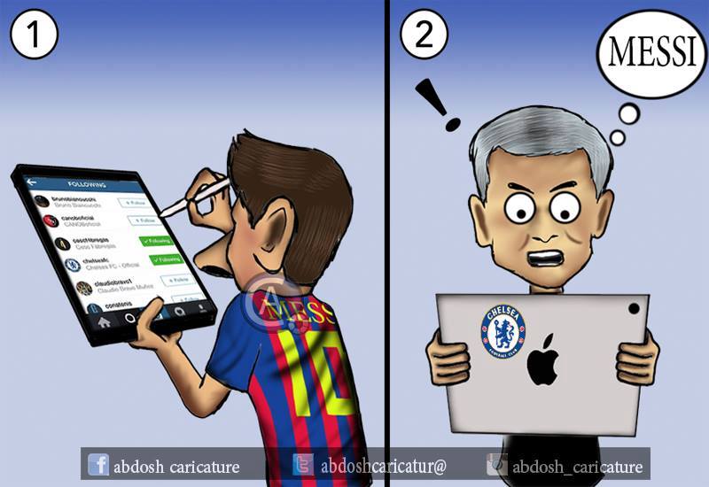 Mourinho reaction after Messi followed Chelsea on Instagram