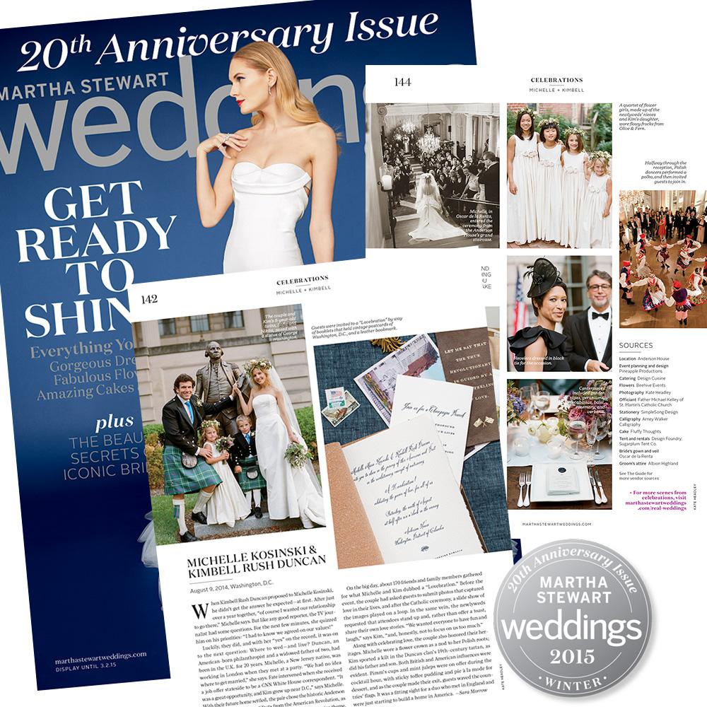 So lovely to see Michelle &amp; Kimbell's wedding in the Winter issue of <a href="/MarthaWeddings/">Martha Weddings</a>. Photography by <a href="/kateheadleyDC/">Kate Headley</a>