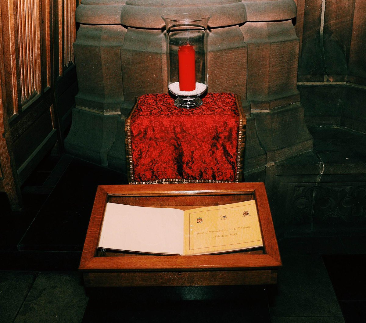 LFC's tweet image. A service at Anfield today marked the temporary relocation of the Hillsborough Memorial: liverpoolfc.com/news/latest-ne…