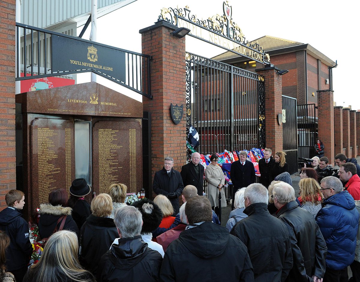 LFC's tweet image. A service at Anfield today marked the temporary relocation of the Hillsborough Memorial: liverpoolfc.com/news/latest-ne…