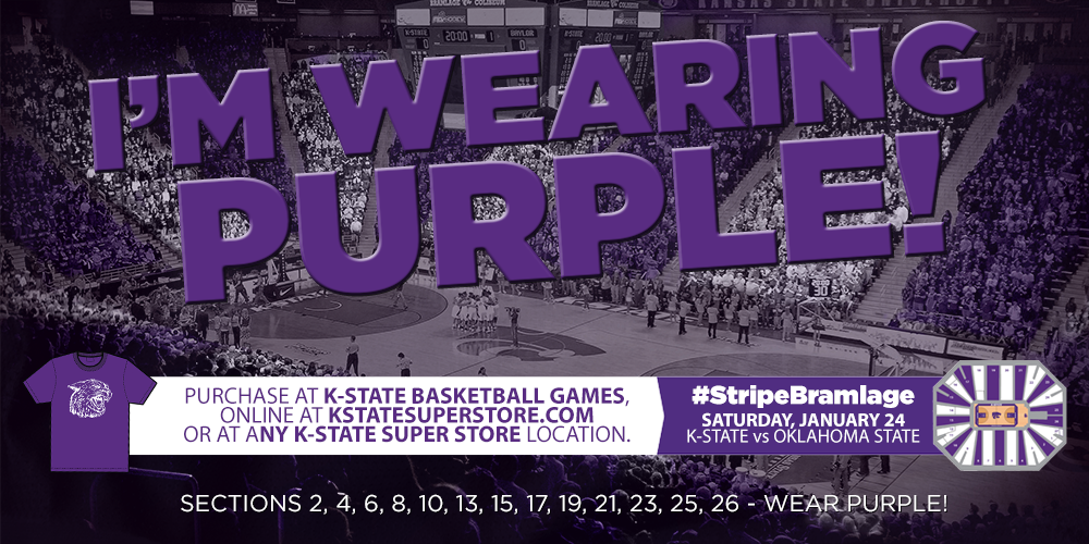 Help #KStateMBB #StripeBramlage on 1/24! RETWEET if you'll be wearing PURPLE! More info bit.ly/1EL3xWg