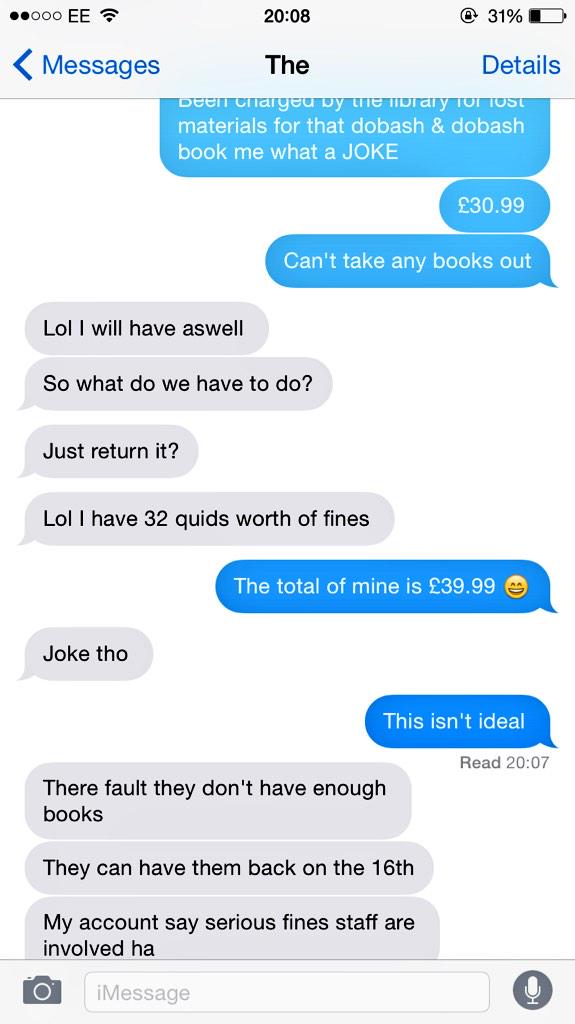 clareelliotttt's tweet image. @ginadickinsonx having the same problem #libraryfines #thirdyearprobs